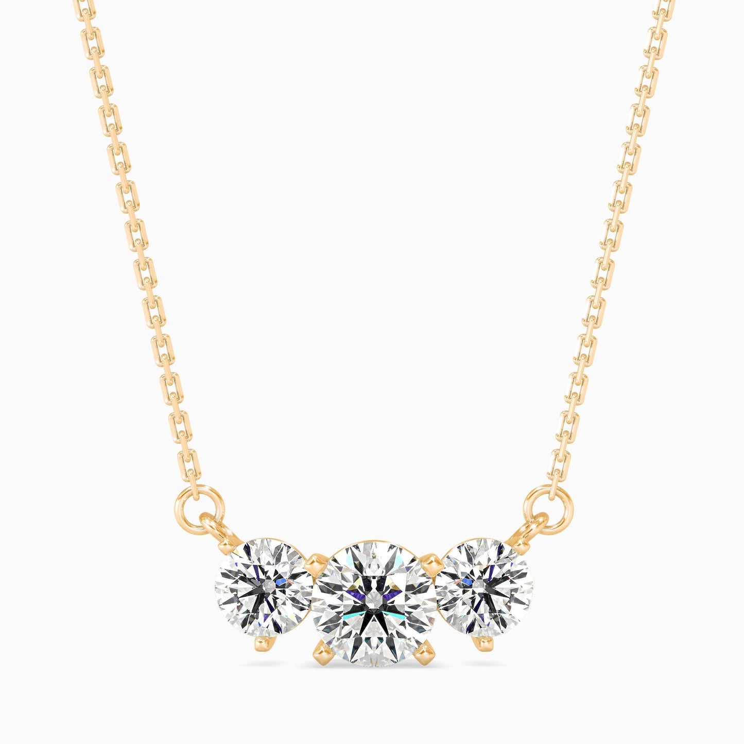 Three Stone Diamond Necklace