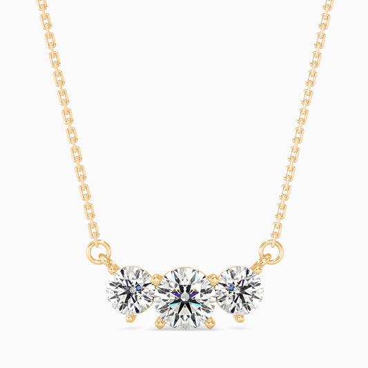 Three Stone Diamond Necklace