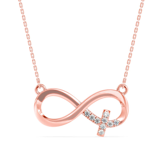Infinity Cross Diamond Pendant Necklace