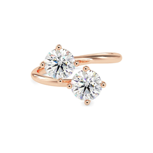 Double Round Cut Toi et Moi Ring