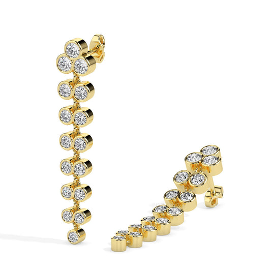 Diamond Cluster Drop Earrings